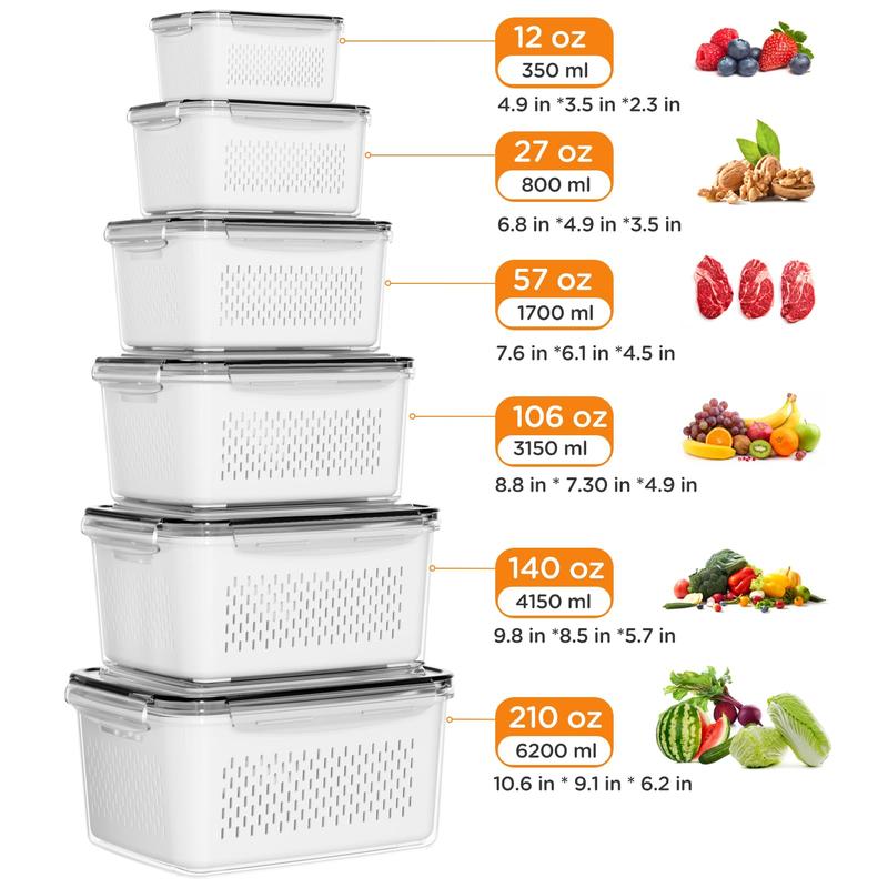 Kitchen Fruit Organizer with Double Layer Drainage